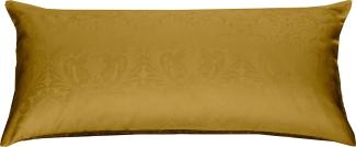 Mako Satin Damast Bettwäsche Ornament gold Kissen 40x80