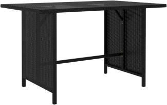 vidaXL Garten-Esstisch Schwarz 110x70x65 cm Poly Rattan 313511