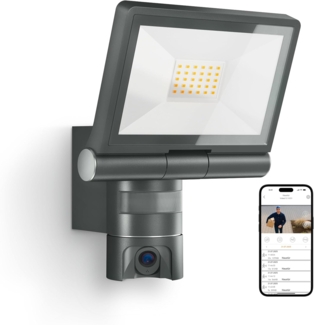 Steinel LED-Kameraleuchte XLED CAM 2 SC, mit Bewegungsmelder und Gegensprechanlage, per App steuerbar, 2K-Weitwinkel-Farbkamera, WiFi 6, 3000 K