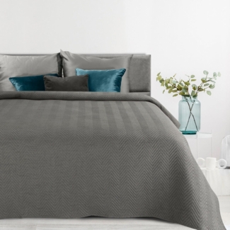 Tagesdecke Decke Lein-Optik 3 graphit 200x220 cm