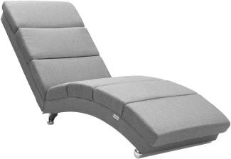 Casaria Relaxliege XXL London Ergonomisch hohe Rückenlehne 186cm Relaxsessel Loungesessel Chaiselongue Stoff Grau