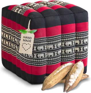 livasia Polsterhocker Würfelkissen, vegan und handgefertigt, 40 x 40 x 40 cm, Kapok