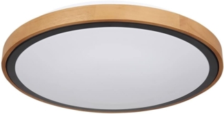 LED Deckenleuchte, Holz, schwarz, opal, CCT, D 43,7 cm