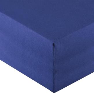 aqua-textil Spannbettlaken Royal Spannbetttuch Elastan 120x200-130x220cm royalblau, Baumwolle, (1 Stück), bügelfrei,dauerelastisch und weich,extrem feine Fasern