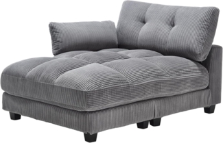 Odikalo Loungesofa Einzelsofa Freizeitsofa Palmensessel handgeländer Taschen Grau/Beige