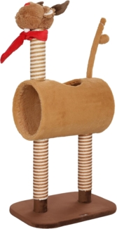 PawHut Kratzbaum mit Höhle, Spielball, Jutestämme, 98 cm hoch, für mittelgroße Katzen, Braun