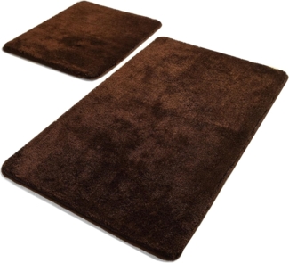 Badteppich-Set, 2-teilig, Braun