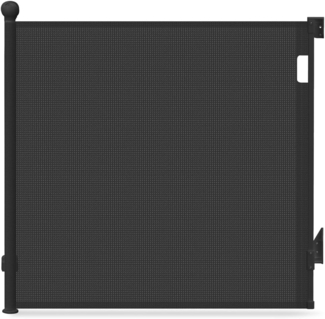 VOUNOT Treppenschutzgitter Türschutzgitter Ausziehbar 0-180CM, Kinderschutzgitter Absperrgitter Baby, Schutzgitter Treppe, Treppenschutzrollo für Kinder, Katzen und Hunde, Schwarz