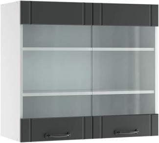 Vicco Hängeglasschrank 80 cm FAME Line Küchenschrank Küchenzeile Landhaus Anthrazit