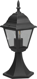 Sockelleuchte LIVENZA nostalgische Laterne, Aluminium Schwarz H: 39cm