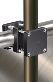 4smile Sonnenschirmhalter Balkongeländer – Aluminium Sonnenschirm Balkon Halterung - Schirmhalterung SunnySquare, stabiles Universaltalent, hält jeden Balkonschirm, schwarz