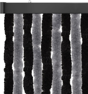 Flauschvorhang 120x200cm ( Anthrazit-Schwarz ), perfekter Insekten- und Sichtschutz für Ihre Balkon- und Terrassentür, viele Farben
