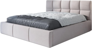 Polsterbett CARLOS 140x200 mit Matratze, Bettkasten und Lattenrost. Farbe: Beige 2