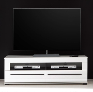 TV-Lowboard in Hochglanz weiß Hifi-Rack COLORADO-61 mit 2 Schüben BxHxT: 140 x 47 x 42 cm