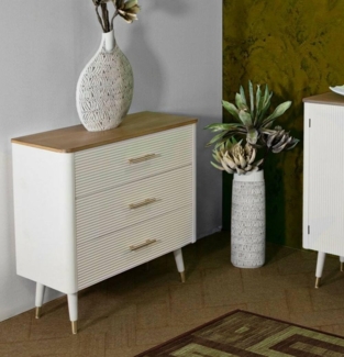 Dmora Kommode Boissano 78 x 37 x 80h cm Weiß 3 Schubladen