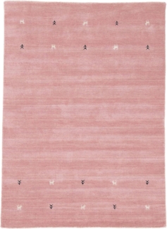 carpetfine Wollteppich Gabbeh Uni, reine Wolle, Rosa, 120x170 cm, rechteckig