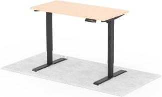 elektrisch höhenverstellbarer Schreibtisch LAPTOP 120x60 cm - Gestell Schwarz, Platte Eiche