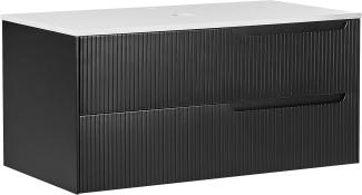 Bad-Wandschrank 100 x 52 cm Schwarz QUINTELA