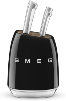 Smeg Messerblock bestückt mit 6 Küchenmessern schwarz KBSF02BL