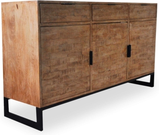 Menzzo Panara Sideboard mit 3 Türen und 3 Schubladen Helle Eiche