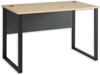 Schreibtisch MEMPHIS Artisan Eiche - Metallgestell schwarz 120 x 73 cm