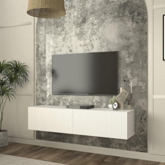 TV-Lowboard hängend Verpsboga 135 x 32 x 30 cm Weiß [en. casa]