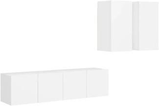vidaXL 4-tlg. TV-Schrank-Set Weiß Spanplatte [3078685]