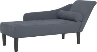 vidaXL Chaiselongue mit Kissen Dunkelgrau Samt 4007589