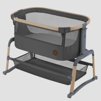 Maxi-Cosi Iora Air Beistellbett, Zustellbett, atmungsaktives Netzgewebe, Höhenverstellbar, Wiege mit Matratze, Eco Care, Geeignet ab Geburt, 0 Monate bis 9 kg, Beyond Graphite