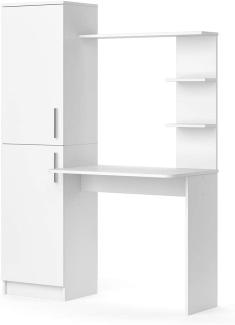 Vicco 'Tessa' Arbeitstisch, Schreibtisch mit Schrank, weiß, 168 x 52 x 122,9 cm