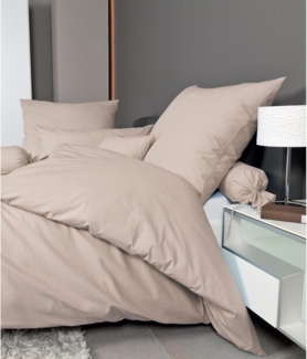 Janine Soft Seersucker Bettwäsche, Naturell, 200x200 / 2 x 80 x 80 cm