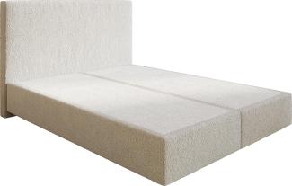 Boxspringgestell Dream-Well 160x200 cm Bouclé Creme-Weiß