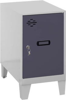 Simon Rack Simonlocker Kommode, klein, 575 x 300 x 500 mm, Amario aus Metall, inkl. Schlüssel, Grau/Anthrazit