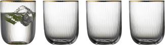 Lyngby Glas Tumbler Palermo Gold 4er Set, Glas mit Goldkante, Klar, 350 ml, 12050