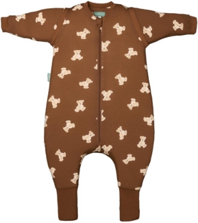 molis&co - Baby Schlafsack mit Füßen, abnehmbare Ärmel und Socken - Babyschlafsack 1 tog - Leicht gepolstert - 100% Baumwolle (Oeko-TEX 100), Premium Qualität - Teddy Mocca (70 cm)