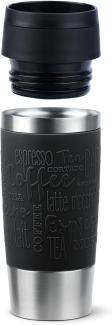 EMSA Thermobecher Travel Mug Classic, Schwarz, 0.36 l