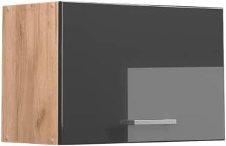 Vicco Küchenschrank Küchenzeile R-Line, Anthrazit Hochglanz, Hängeschrank 60 cm (flach)