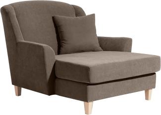 XXL Sessel Karil Bezug Veloursstoff Buche natur / sahara 21885