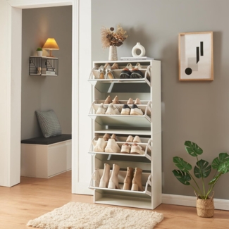 Schuhkipper Lund mit 4 verspiegelten Klappen Weiß [en. casa]