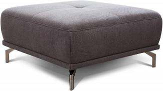 CAVADORE XXL-Hocker Carly / Fußbank fürs Wohnzimmer / Polsterhocker passend zum Ecksofa Carly, 91 x 45 x 91, Webstoff grau