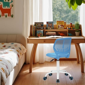 FurnitureR Kinderstuhl höhenverstellbar für Schreibtisch, ergonomischer bunter Jugendstuhl mit Rückenlehne & Armlehnen, Drehstuhl mit 5 Rollen, für Kinder 3–10 Jahre, bis 100 kg belastbar