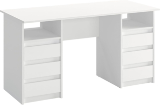KOMTO Schreibtisch Oslo 140 Schreibtisch mit Schubladen Moderner Bürotisch, Computertisch Arbeitstisch PC-Tisch Kinderschreibtisch 140 x 60 x 74 cm