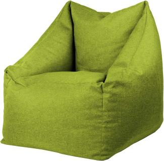 chilly pilley Sitzsack Sitzkissen Bodenkissen Sessel Gartenkissen Kissen Lounge mit Rückenlehne Sitz (Grün)