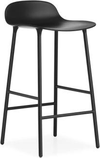 Normann Copenhagen Form Barstuhl, Stahl-Plastik, Schwarz, 77cm