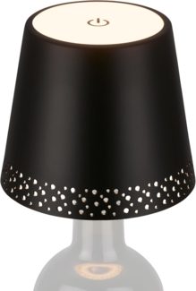 BRILONER – LED Flaschenlicht Dimmbar, Flaschenlampe Aufsatz LED, Tischlampe Kabellos, Dimmbare Nachttischlampe Touch, Schreibtischlampe, Leselampe, Warmweißes Licht, 11x9 cm (DxH), Schwarz
