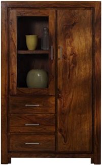 Massivmoebel24 Highboard (Highboard Sheesham 90 x 42 x 148 life honey lackiert METRO LIFE #108)