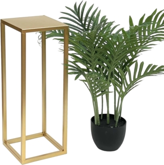 DanDiBo Blumenhocker Metall Gold Eckig 50 cm Blumenständer Beistelltisch 96506 S Blumensäule Modern Pflanzenständer Pflanzenhocker