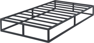 Olee sleep 22cm Modernes Metall-Plattform-Bettgestell / Bett / Metall / Metall-Bettgestell / Stahl-Lattenrost / Matratzenrahmen / Kein Boxspring erforderlich / 100x200 cm / Twin XL / Schwarz