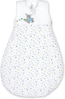 Sterntaler Schlafsack für Kleinkinder, Ganzjährig, Wärmeregulierung, Reißverschluss, Größe: 110, Erik, Weiß/Türkis/Grün