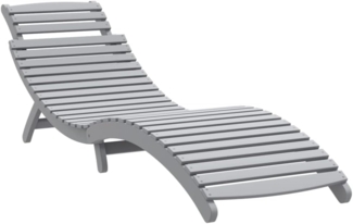 vidaXL Sonnenliege Grau 184x55x64 cm Massivholz Akazie 363279